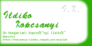 ildiko kopcsanyi business card